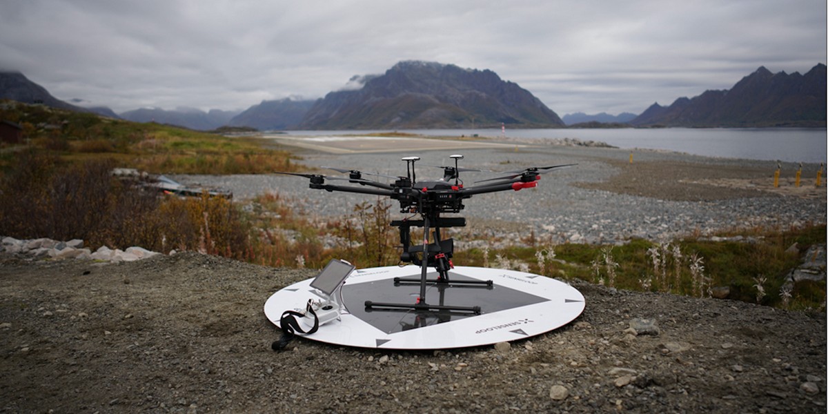 Drone brukt til landmåling.
